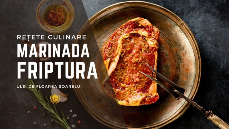 Marinadă pentru friptură de vită cu sare cu ierburi aromatice și ulei de floarea-soarelui presat la rece